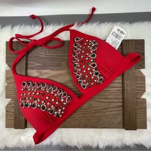 Diva by Rachel Pappo Red Bikini Top